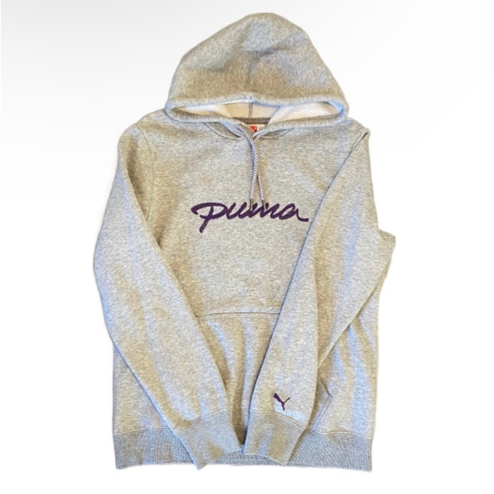 comfy grey puma hoodie